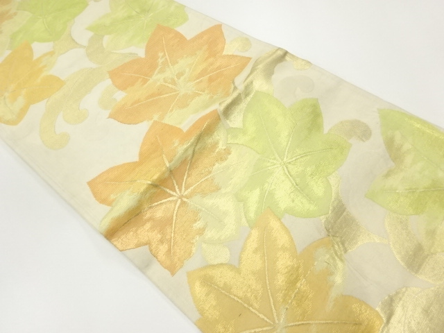 アンティーク　楓模様織出し袋帯（材料）